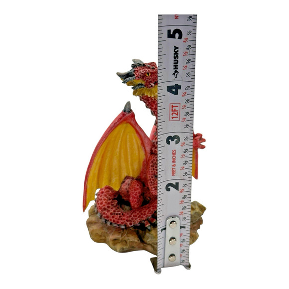 Vintage 1997 Myths & Legends #4I078 Red Dragon Gripping Wing Figurine w/ Box - Picture 8 of 13